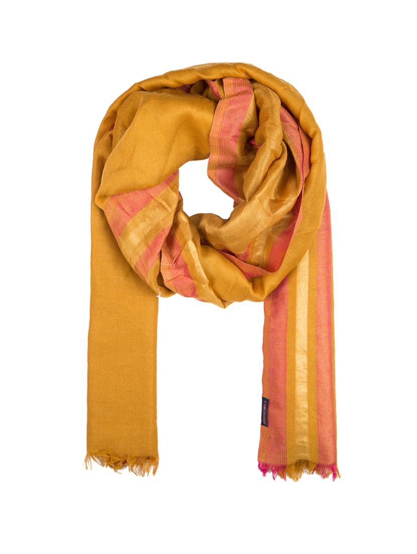 zari work striped woolen stole - 15630229 - Zoom Image - 3