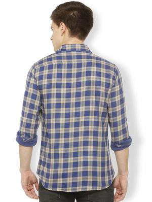 blue cotton casual shirt - 15630407 - Standard Image - 2