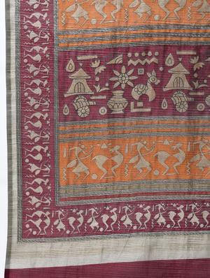 warli printed saree with blouse - 15630581 - Standard Image - 5