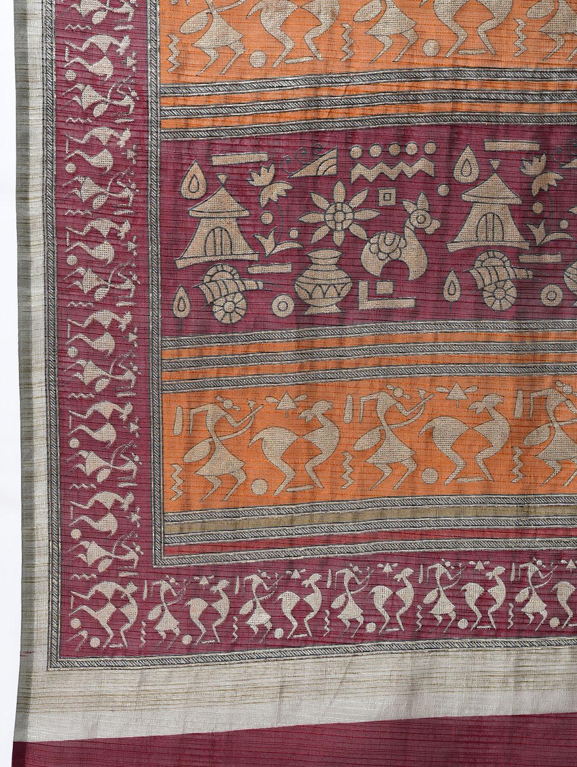 warli printed saree with blouse - 15630581 - Zoom Image - 5