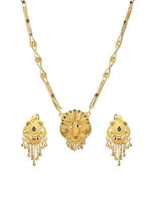 Gold Tone Mangalsutra & Earrings set - 15630804 - Standard Image - 1