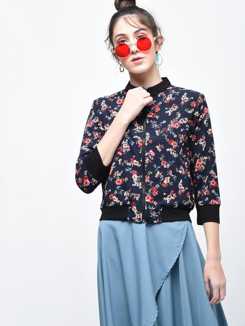 zip-up floral jacket - 15630855 - Standard Image - 1