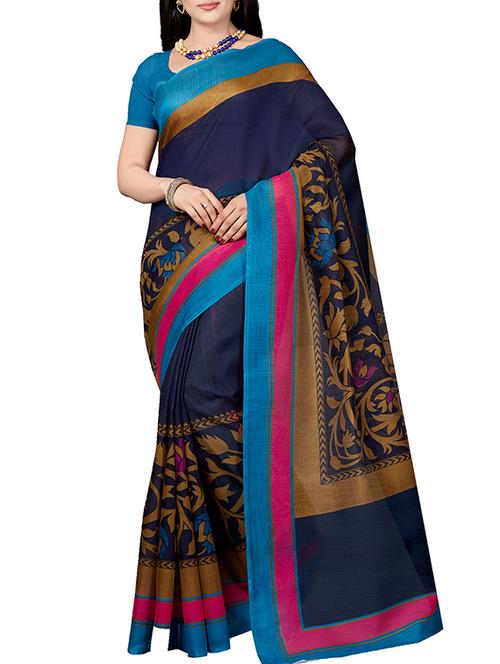 floral printed saree with blouse - 15630956 - Standard Image - 1
