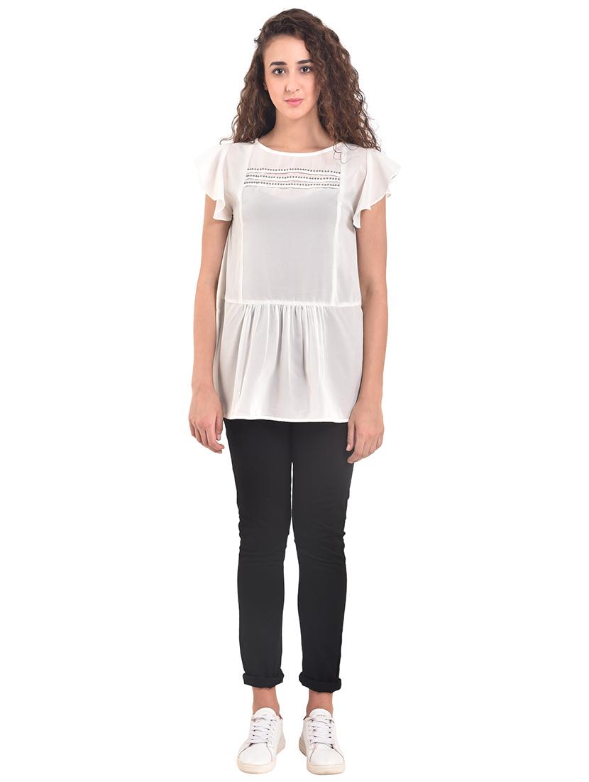 embellished pintuck detail top - 15631856 - Zoom Image - 4