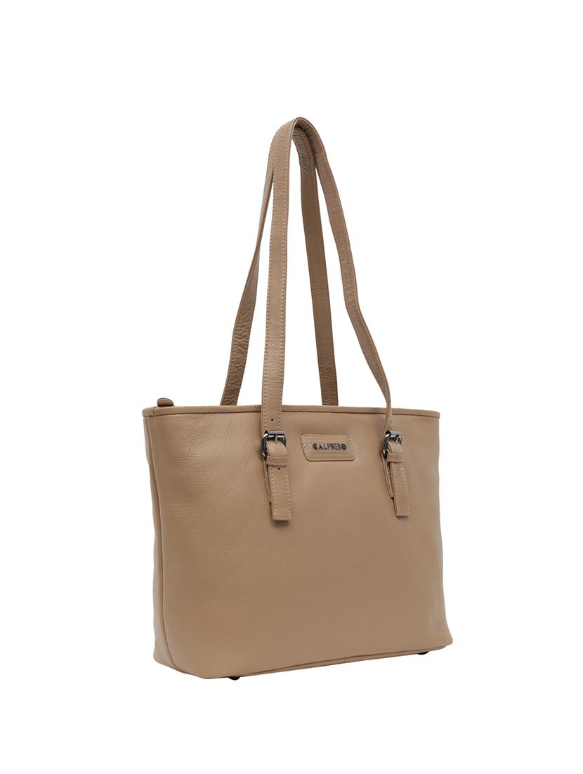 beige leatherette (pu) regular handbag - 15632077 - Zoom Image - 2