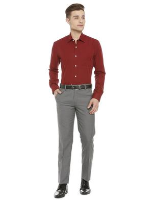 red cotton formal shirt - 15635047 - Standard Image - 3