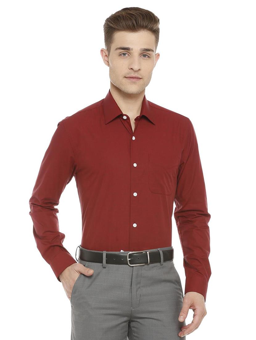 red cotton formal shirt - 15635047 - Zoom Image - 1