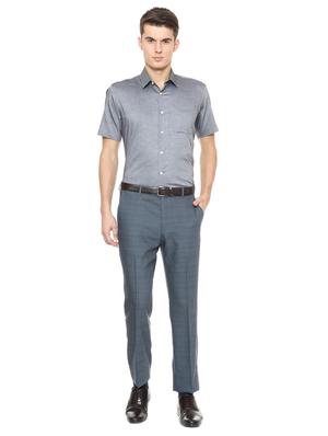 grey cotton formal shirt - 15635198 - Standard Image - 3