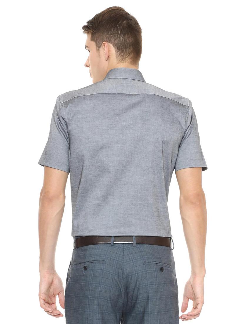 grey cotton formal shirt - 15635198 - Zoom Image - 2