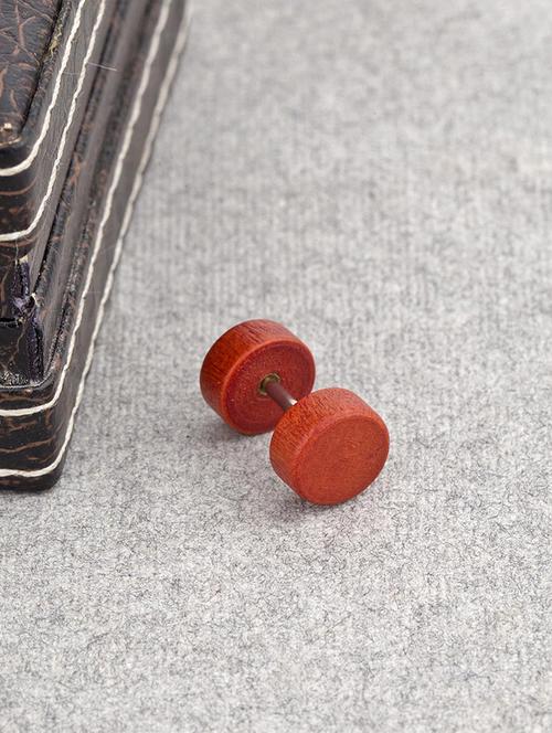 silver satin less steel studs earring - 15635582 - Standard Image - 1