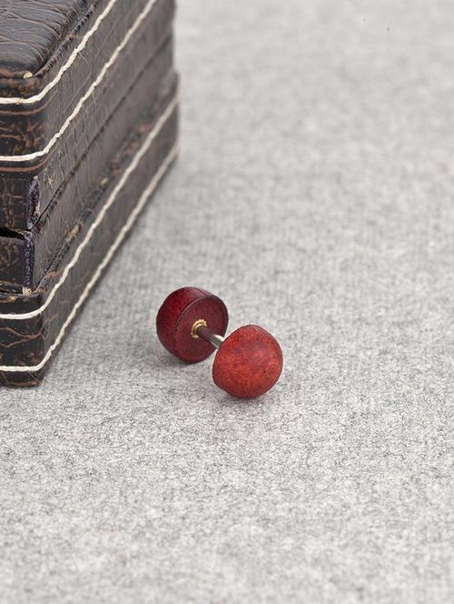 silver satin less steel studs earring - 15635583 - Standard Image - 1