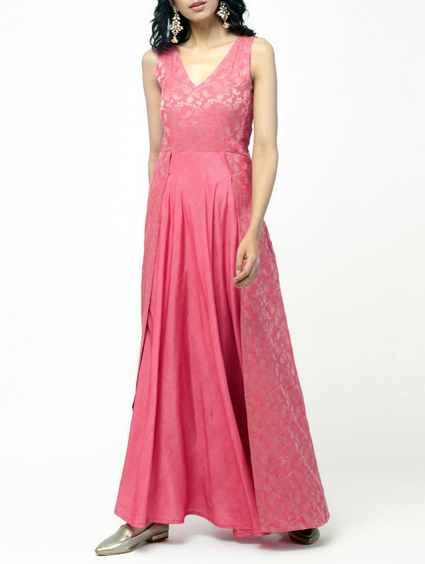 brocade silk fit & flare kurta - 15635837 - Zoom Image - 1