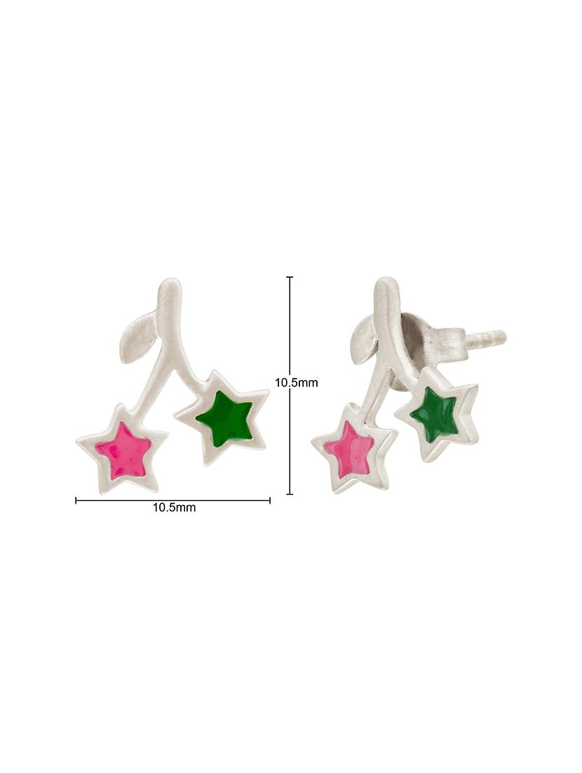 pink silver studs - 15635994 - Zoom Image - 2
