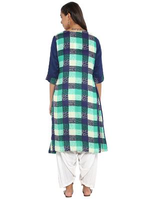 printed a-line kurta - 15636173 - Standard Image - 3
