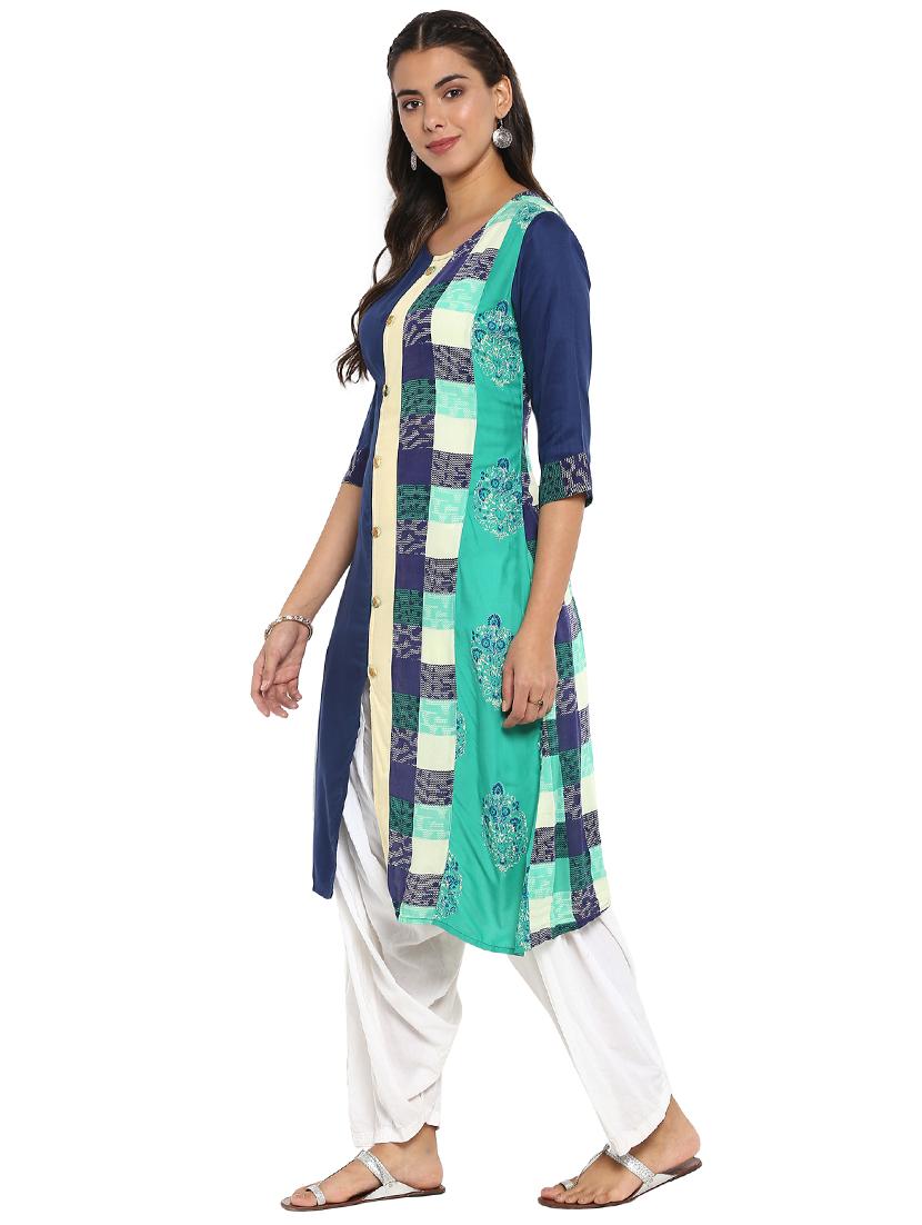 printed a-line kurta - 15636173 - Zoom Image - 2