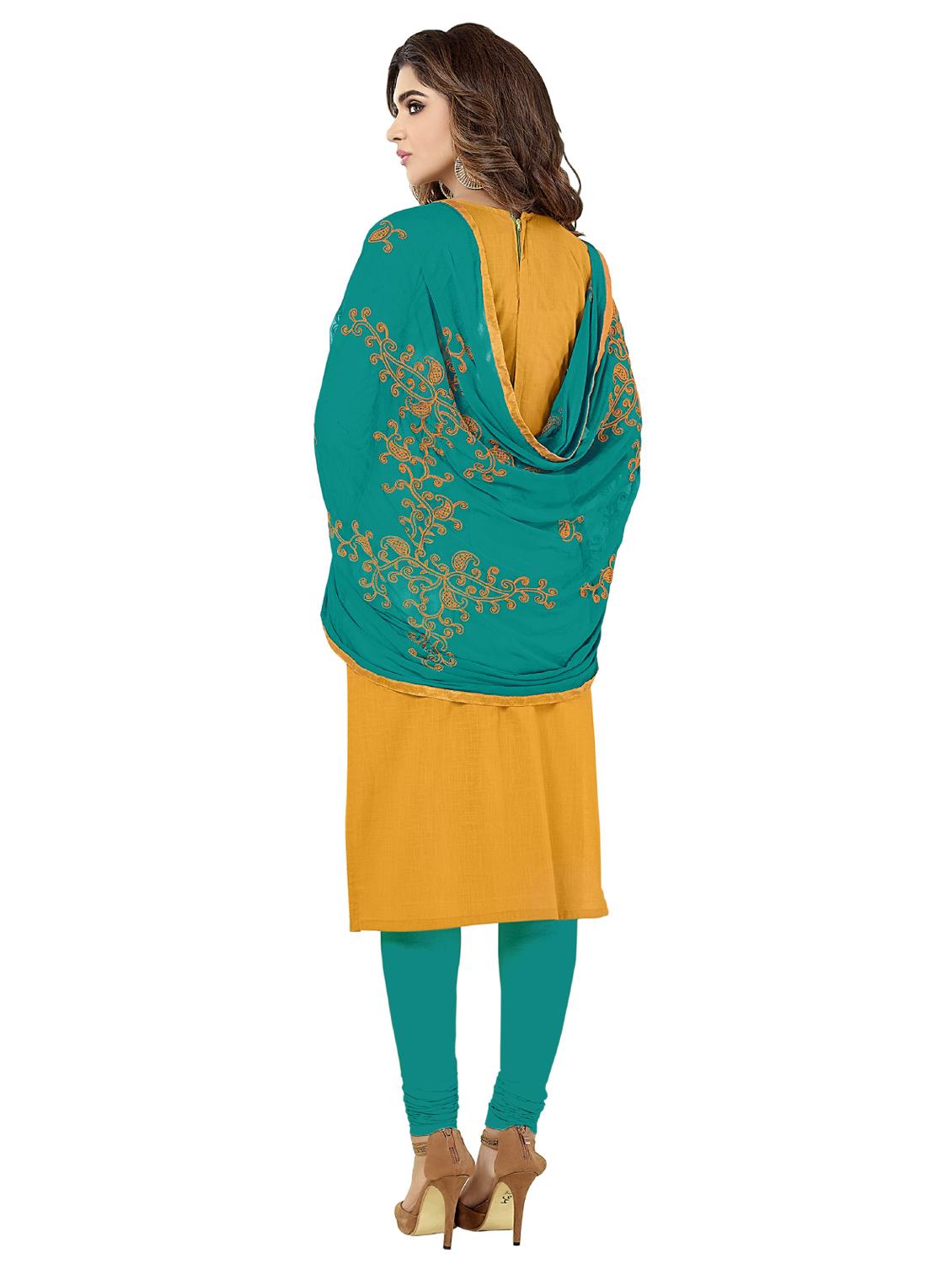 embroidered unstitched churidaar suit - 15636519 - Zoom Image - 2