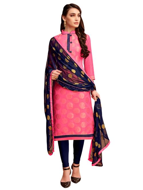 Self-design unstitched churidaar suit - 15636542 - Standard Image - 1