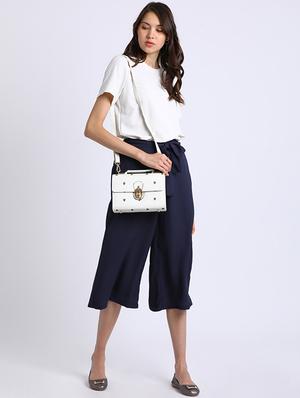 tie knot belted culottes - 15637128 - Standard Image - 4
