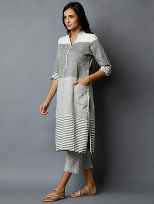 straight kurta with pocket - 15637150 - Standard Image - 2