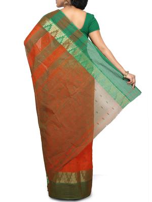 temple zari border tant saree - 15637723 - Standard Image - 2