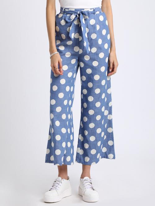 tie knot belted polka dotted trouser - 15637817 - Standard Image - 1