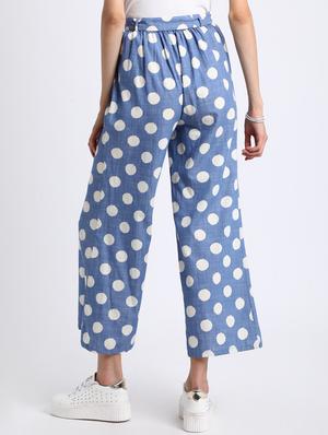 tie knot belted polka dotted trouser - 15637817 - Standard Image - 3