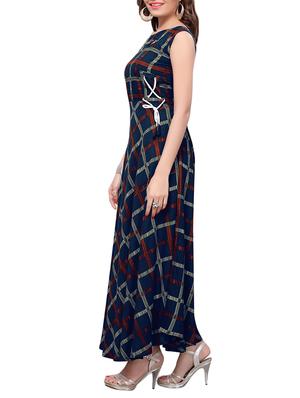 a-line checkered kurta - 15640308 - Standard Image - 2
