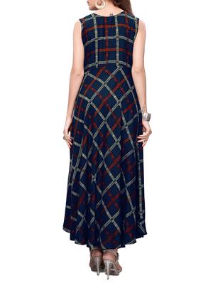 a-line checkered kurta - 15640308 - Standard Image - 3