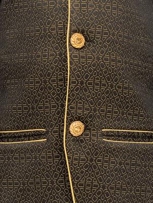 black silk blend sherwani set - 15640905 - Standard Image - 4