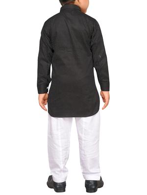 black cotton kurta set - 15640924 - Standard Image - 3