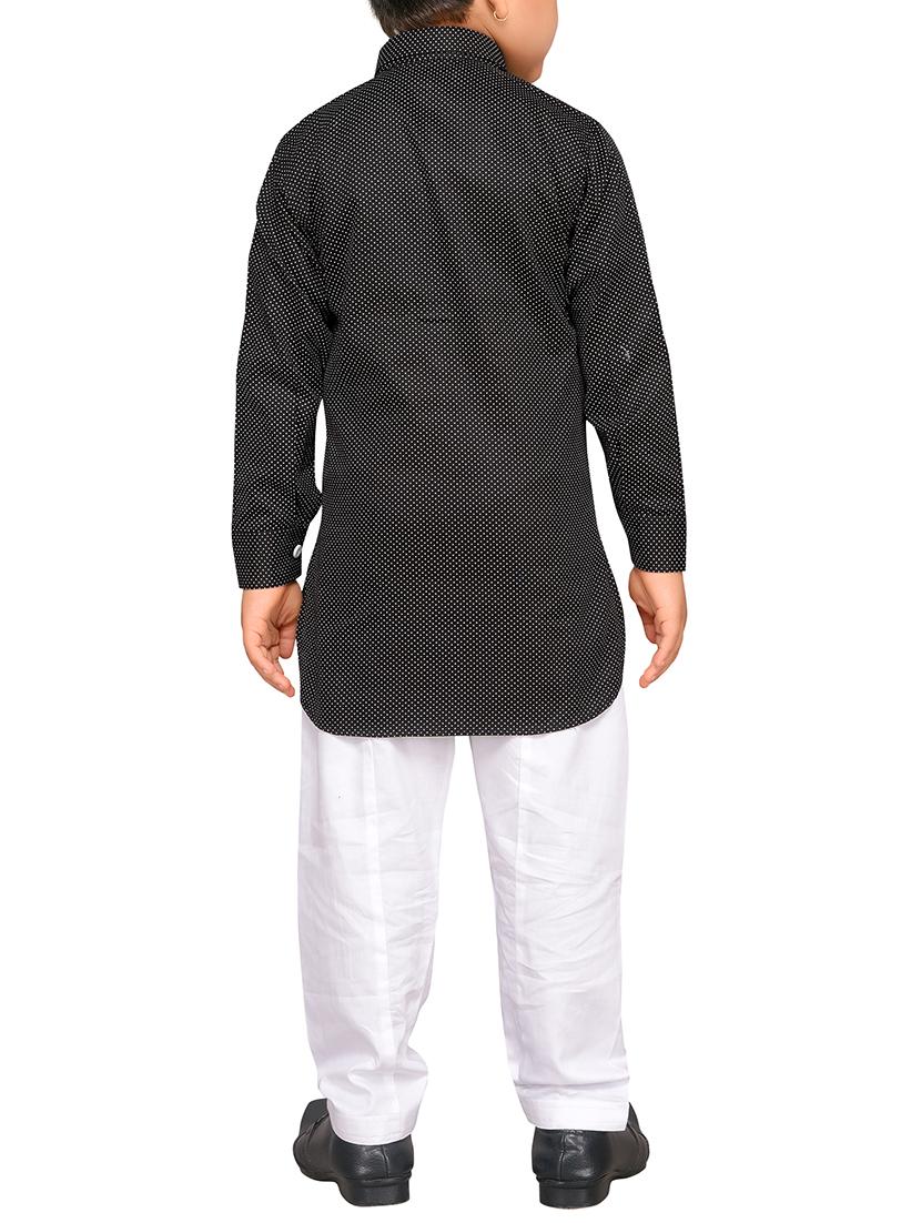 black cotton kurta set - 15640924 - Zoom Image - 3