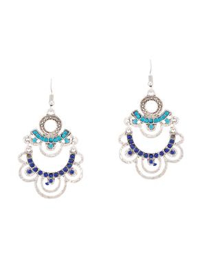 blue silver tone earrings - 15641129 - Standard Image - 2