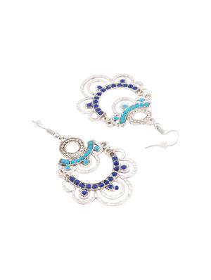 blue silver tone earrings - 15641129 - Standard Image - 3