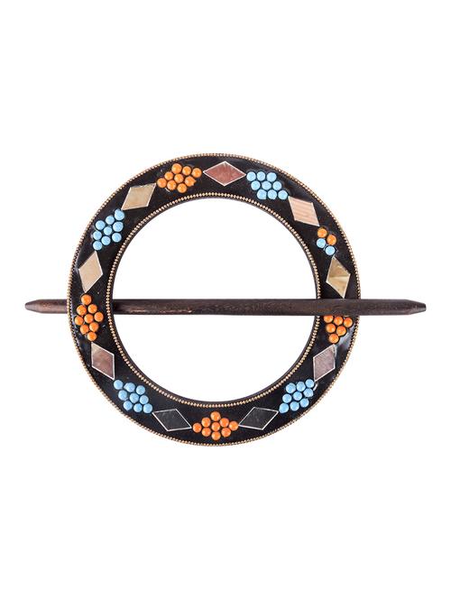 black/orange mdf round shape curtain tieback- set of 2 - 15641278 - Very Small Image - 1