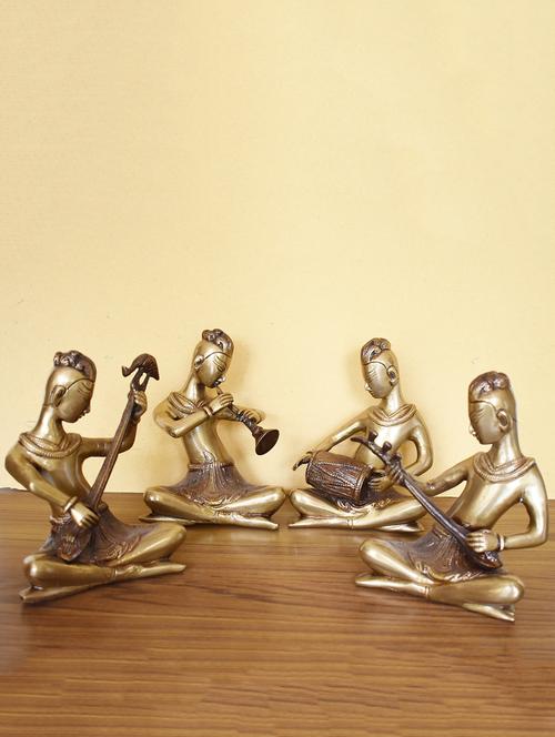 color paleatte brass statue - set of 4 - 15641972 - Standard Image - 1
