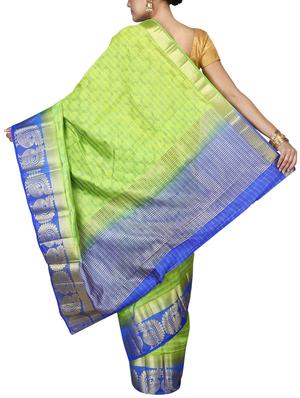 conversational zari border kanjivaram saree with blouse - 15642921 - Standard Image - 2