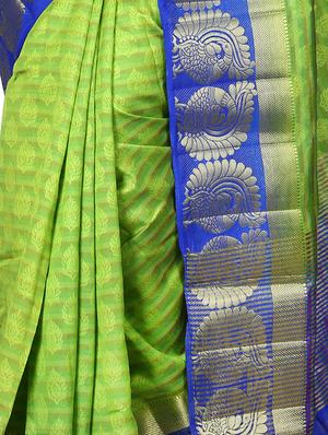 conversational zari border kanjivaram saree with blouse - 15642921 - Standard Image - 3