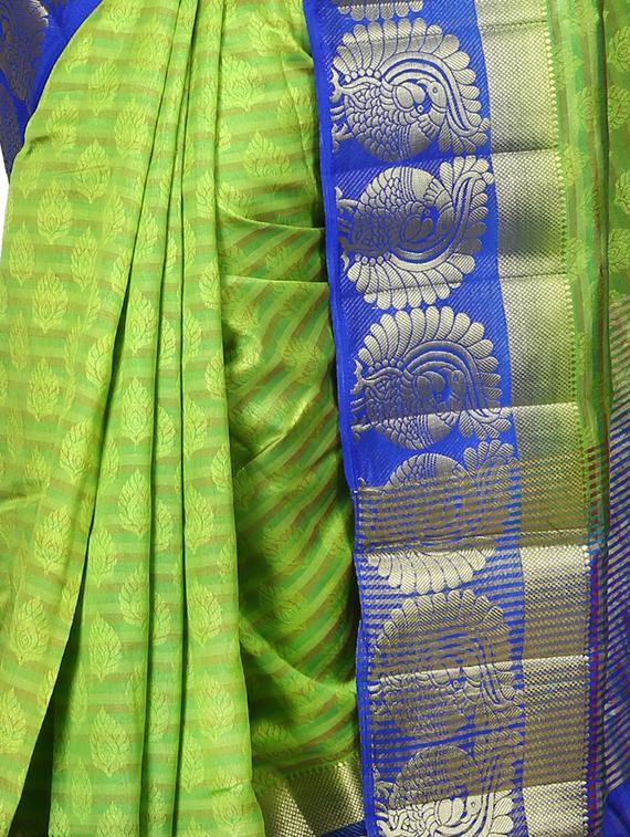 conversational zari border kanjivaram saree with blouse - 15642921 - Zoom Image - 3