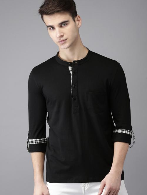black cotton pocket t-shirt - 15643079 - Standard Image - 1