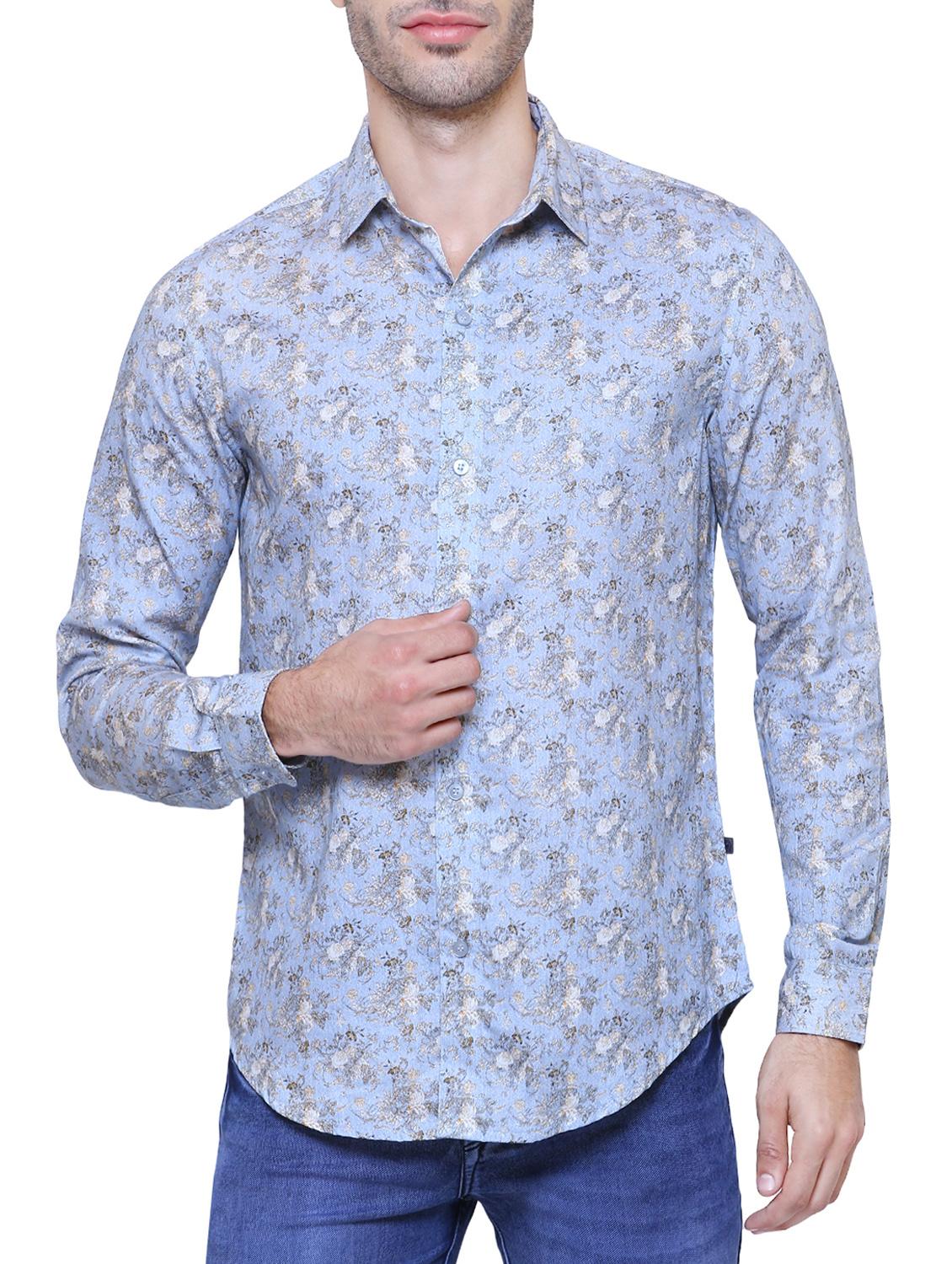 blue cotton casual shirt - 15643386 - Zoom Image - 1