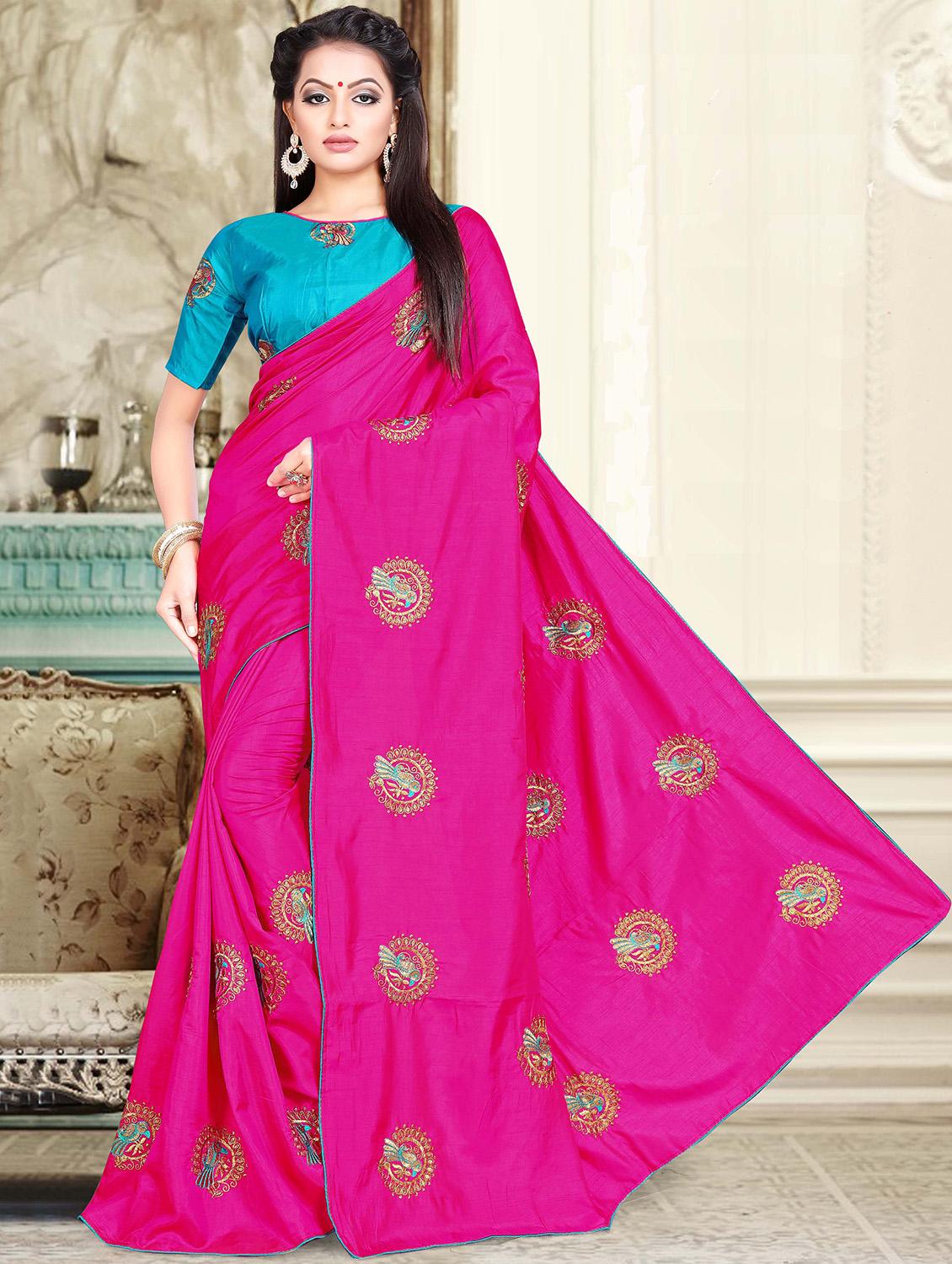conversational embroidered saree with blouse - 15644425 - Zoom Image - 1