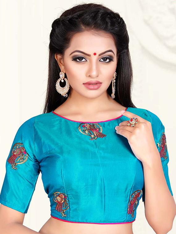 conversational embroidered saree with blouse - 15644425 - Zoom Image - 2