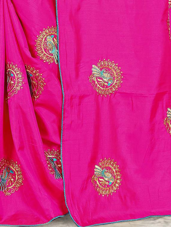 conversational embroidered saree with blouse - 15644425 - Zoom Image - 3