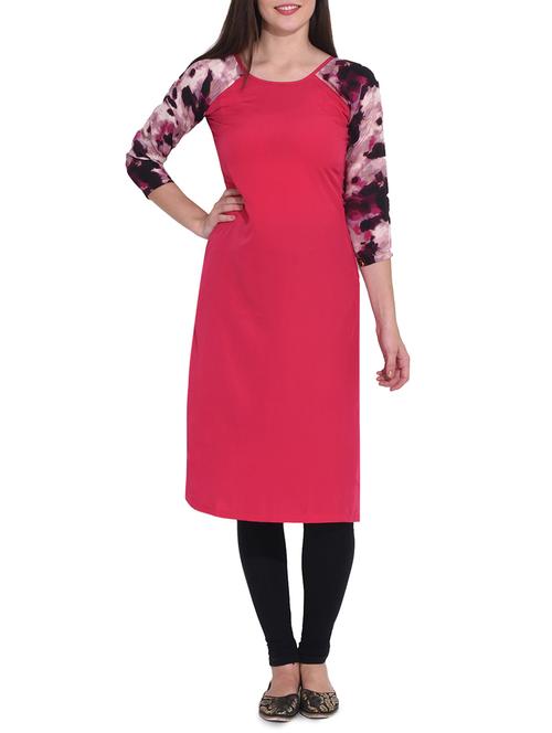 Straight printed sleeves kurta - 15645850 - Standard Image - 1