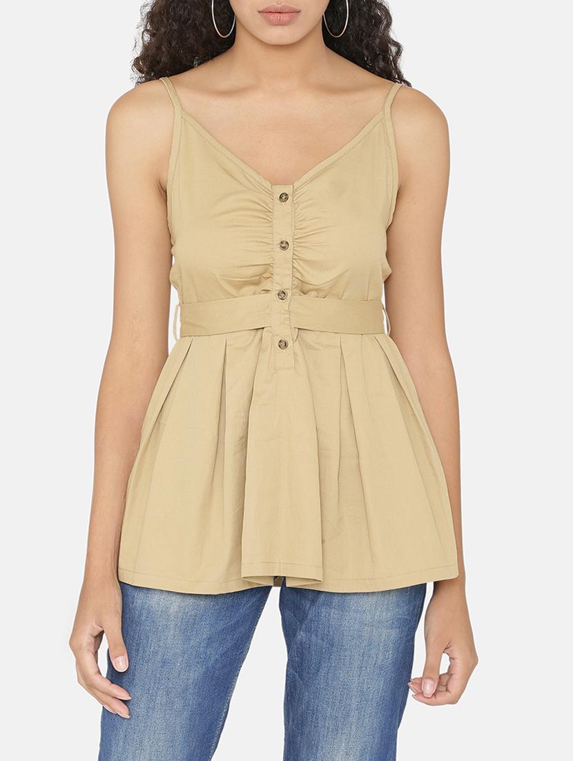 cami neck tie-up back top - 15646158 - Zoom Image - 1