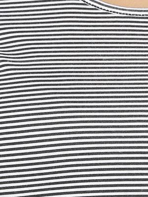 side slit gathered back hem striped top - 15646170 - Standard Image - 4