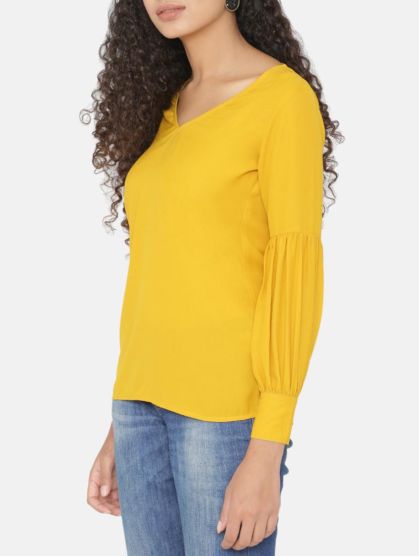 gathered sleeve detail top - 15646173 - Zoom Image - 2