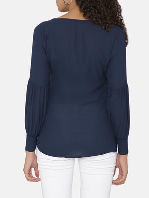 gathered sleeve detail top - 15646174 - Standard Image - 3
