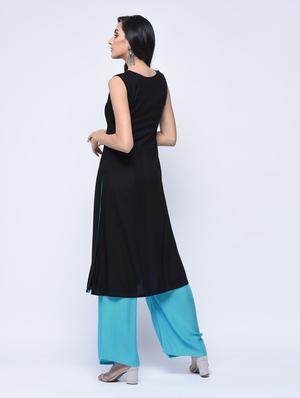 embroidered high slit kurta - 15647809 - Standard Image - 3