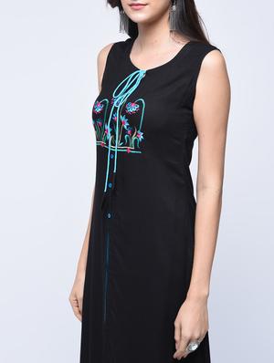 embroidered high slit kurta - 15647809 - Standard Image - 4